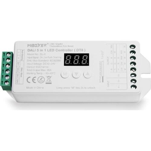 Miboxer DL1 DALI LED Dimmer Controller Max 12A DC12V-24V DALI Dimming Controller Compatible with 0-10V Signal Output