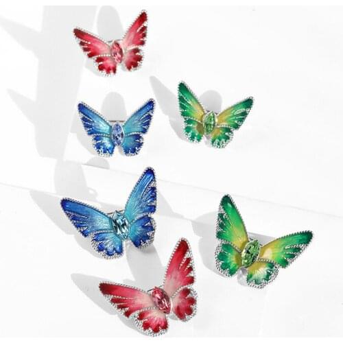 SHARPPIN Fashion Enamel Butterfly Brooch Pin Rhinestone Scarf Clip Brooches Women Clothing Accessories Gifts