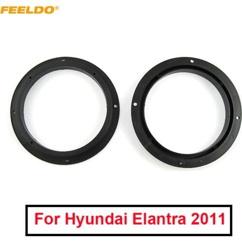FEELDO 1Pair Car Speaker Spacer Mat for Hyundai Elantra 2011 Audio Plates Bracket Pad Stereo Refitting Rings Trim Kit #MX6044