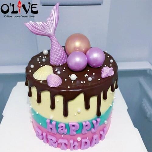 Mermaid 3D Silicone Mold Cake Decoration Tools Fishtail Fondant Molds Chocolate Soap Forms Polymer Clay Mould Kitchen