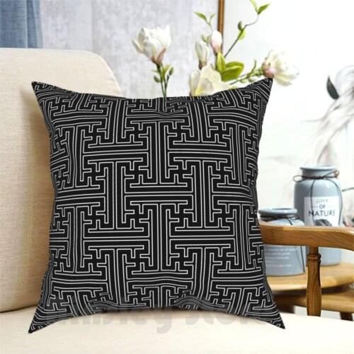 Sayagata Version 3 Pillow Case Printed Home Soft Throw Pillow Sayagata The Good Cross Pattern Repeating Pattern Maze