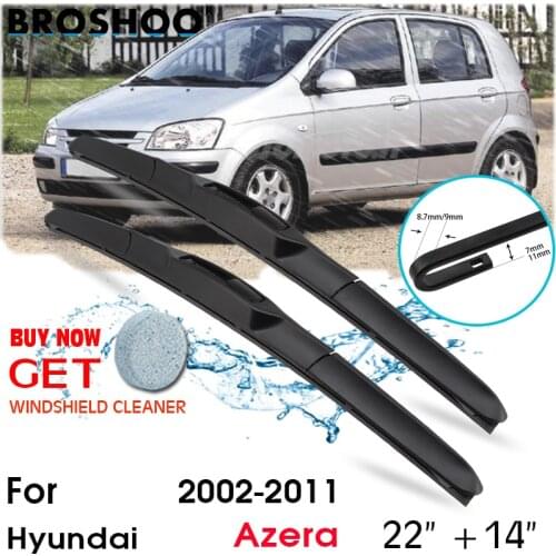 Car Wiper Blade Front Window Windscreen Windshield Wiper Blades J hook Auto Accessories For Hyundai Getz 22"+14" 2002-2011