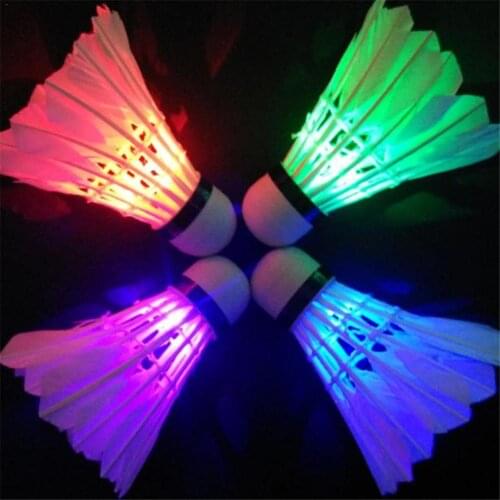4pcs Lighting Badminton Dark Night Colorful LED Lighting Sport Badminton Light Spot Shuttle cock Ball Accessories shuttlecock