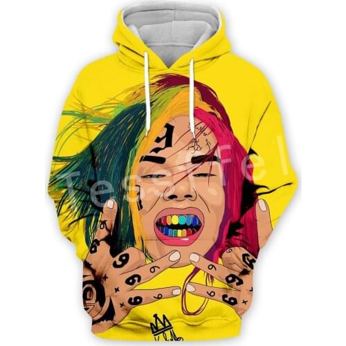 Tessffe HipHop Character Rapper Tekashi69 6ix9ine NewFashion Harajuku Streetwear Unisex 3DPrint Zip/Hoodies/Sweatshirt/Jacket A8