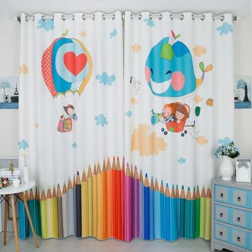 Personal Tailor 2x Window Drapery Curtain Nursery Kids Children Room Window Dressing Tulle 200x260cm Dolphin Balloon Pencil