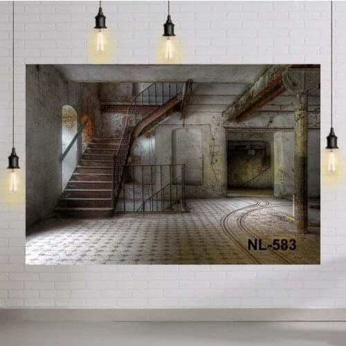 Vintage Photo Studio Backgrounds Black Factory Windows Mechanical for Young Sport Photographic Camera Backdrop Vinyl