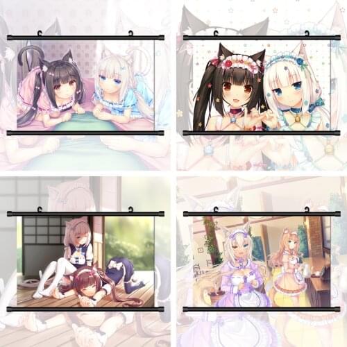 WTQ Nekopara Vanilla Chocola Canvas Painting Anime Posters Wall Decor Retro Poster Wall Art Picture Room Decor Home Decor