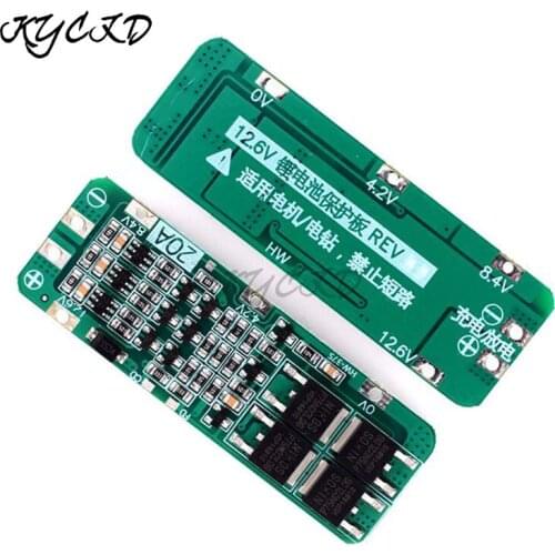 BMS 3S 20A 11.1V 12V 12.6V 18650 Lipo Li-ion Lithium Battery Charger PCB Overcharge/Overdischarge Protection For Drill Motor