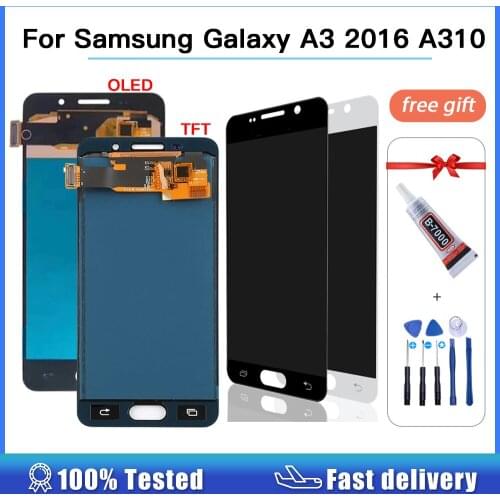 100% Tested LCD 4.7" For Samsung Galaxy A3 2016 A310 SM-A310F A310H A310M A310Y LCD Display Touch Screen Digitizer Assembly