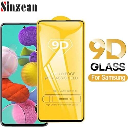 Sinzean 100pcs 9D For Samsung Galaxy M11/M21/M10/M30/M20/M40/M50/M30S 2.5D Full Cover Tempered Glass Full Glue Screen Protec