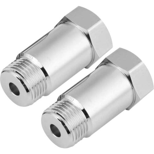 2Pcs 45mm M18*1.5 Check Engine Light Eliminator Adapter O2 Oxygen Sensor Extender Spacer Silver Car Accessories