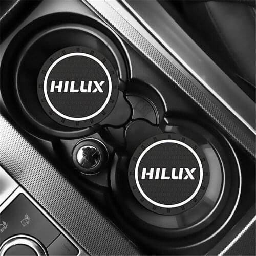 2pcs Car Auto Water Cup Slot Non-Slip Mat Accessories For Toyota Hilux surf vigo revo 2017 2018 Accessories Car Styling