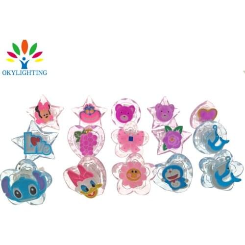 30pcs/lot LED cartoon animal design cartoon finger rings glow flashing cute luminous ring toys for birthday party Decorations