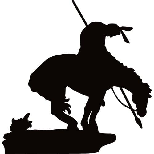 40605# Die-Cut Vinyl Decal American Indian on Horse Car Sticker Waterproof Auto Decors on Car Body Bumper Rear Window