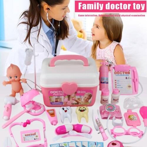 44pcs/set Kids Pretend Play Toy Set Pretend Doctor Simulation Clinic Appliances with Storage Box AN88