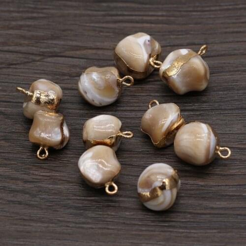 5Pcs Hot Selling Natural Shell Mini Pendant Irregular Dilded For Jewelry Making DIY Necklace Bracelet Anklet Accessory