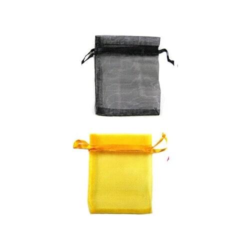 500pcs black +500pcs yellow organza bag 20x30cm