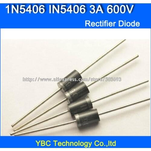 500pcs/lot 1N5406 IN5406 3A/600V Rectifier Diode Big Power and Long Pins