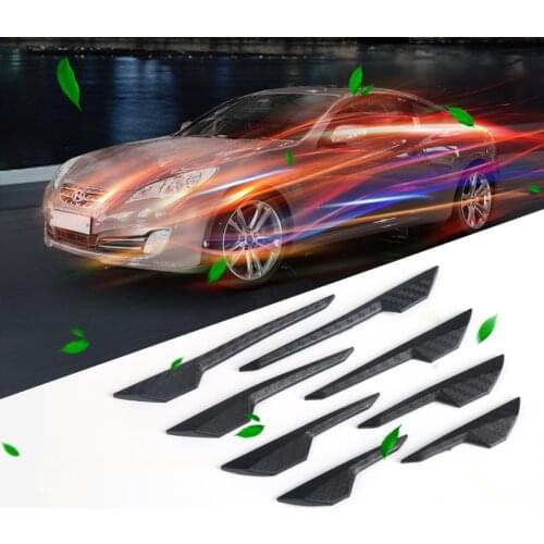 8PCS Car Lip Spoiler Universal Front Bumper Protector Auto Splitter Wing Protection Stickers Rear Diffuser Carbon Guard Skirt