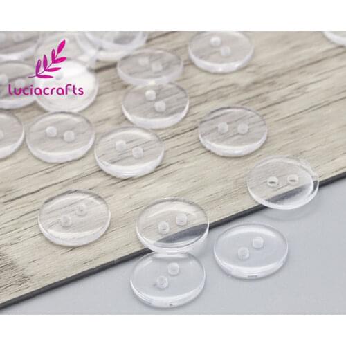 Lucia Crafts 9/12.5/15/20mm Transparent Resin Buttons DIY Shirt Button Garment Sewing Accessories E0410