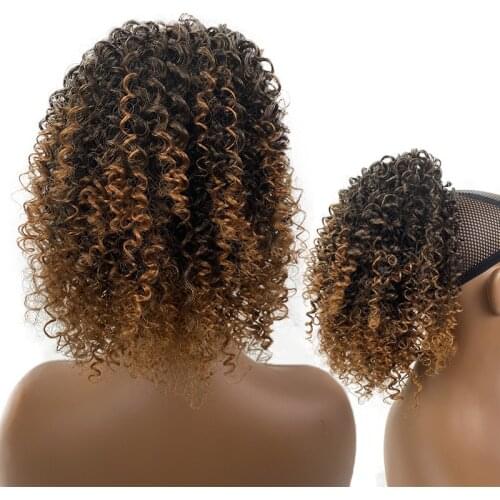 Aigemei Drawstring Kinky Curly Ponytail Synthetic Afo High Puff Ponytail Chignon African American Hair Extension