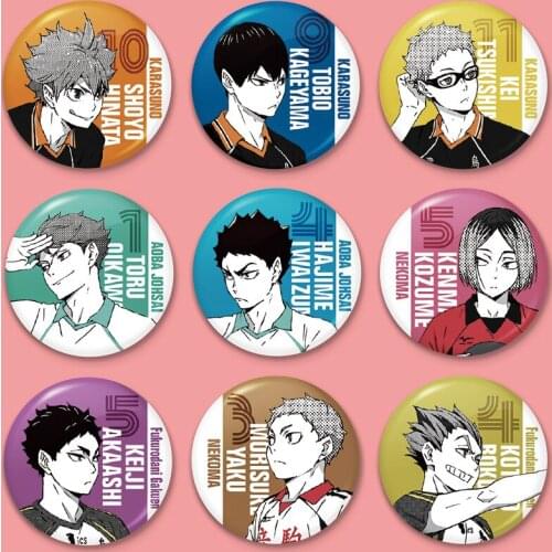 Anime Haikyuu!! enamel pin Volleyball Boy Cos Tsukishima Firefly Sun Xiang XCosplay Bedge Cartoon Bags Badge Button Brooch Props