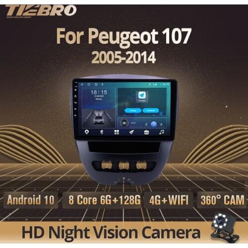 2din Android 10 Car Multimedia Player For Peugeot 107 2005-2014 Central Multimidia Navigation DSP Stereo Receiver IGO Car Audio
