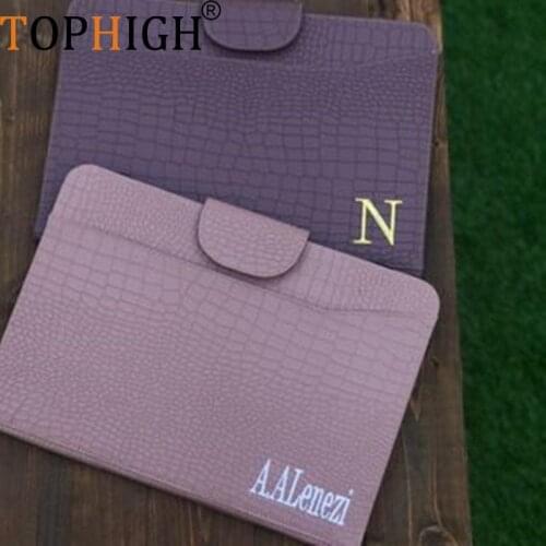 TOPHIGH Custom Letters Note Pad Case Bag For Women 2021 Fashion File Holder High Quality Business Cover For Ipad Holder Hot Sell