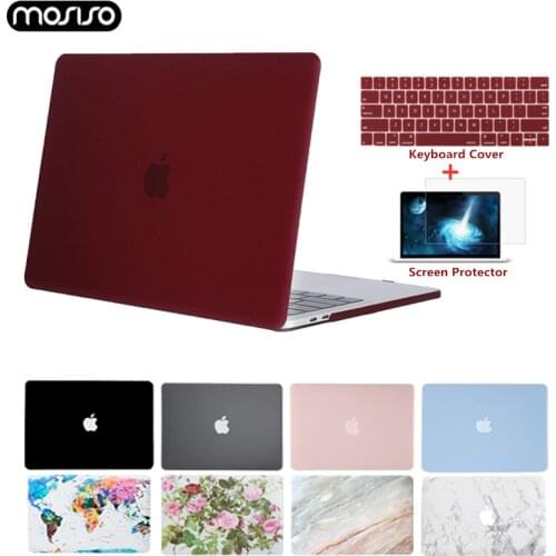 MOSISO Crystal\Matte Laptop Case For MacBook 13 A1932 Touch ID Hard Cover For Mac Pro Retina 13 Touch Bar 2018 New A1706 A1708