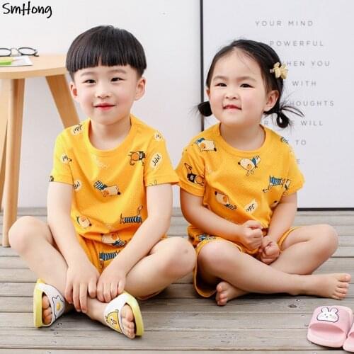 Pyjams Kids for 2 to 11Years Childrens Sleepwear Summer Boys Clothes Girls Unicorn Summer Pajama Sets Baby Homewear Animals