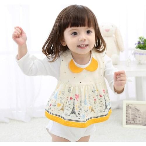 Baby Bibs For Girl Kids Saliva Cotton Cartoon Apron Waterproof Feeding Coverall Bibs Soft Mouthwipes Bandana Drooling TowelBib