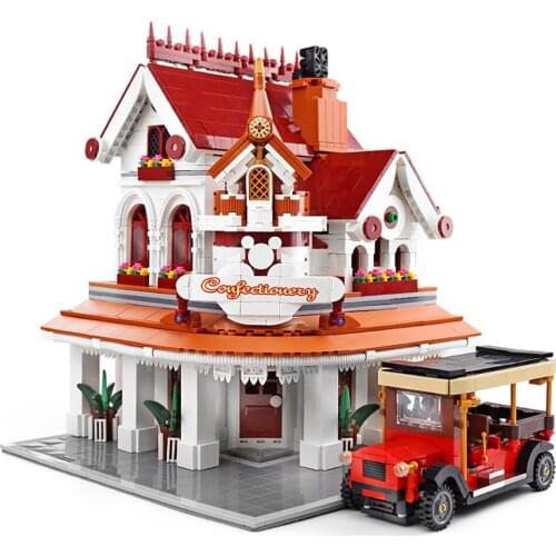 Creator Expert Street View Paradise Corner Restaurant 2527PCS Moc Modular Bricks Model Building Blocks Toy Downtown Diner