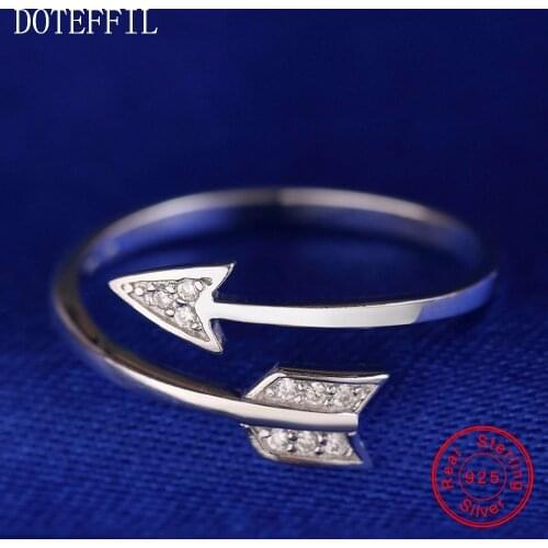 Fashion Women Jewelry 100% 925 Sterling Silver Charm Double Arrows Women High Quality AAA Zircon Jewelry