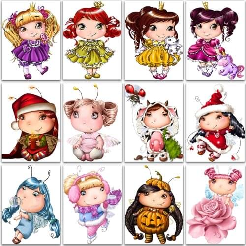 5D DIY Diamond Painting Kit Cartoon little girl princess angel Full Square&Round embroidery mosaic Cross stitch Paint home decor
