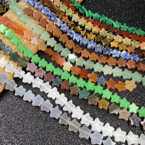 Natural Stone Crystal Quartz Agates Beads Star-shaped Tiger Eye Jades Scattered Beads DIY for Jewelry Making Necklace Bracelet
