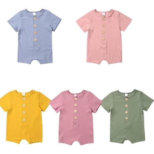 New 5Colors Baby Boy Girl Romper Sunsuit Summer Outfit Set Clothes