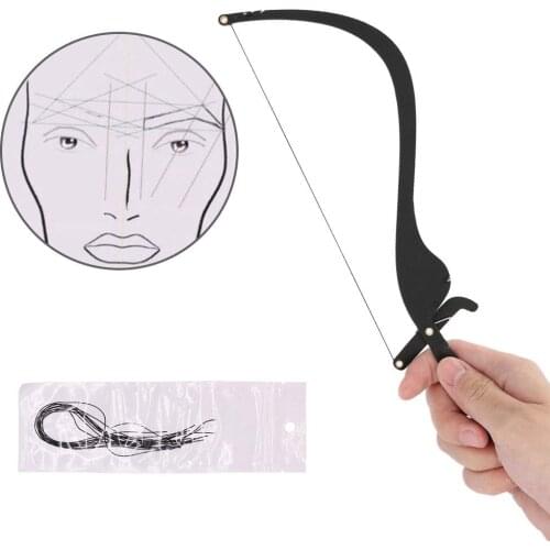 New Microblading Line Marker Ruler with 10pcs Thread Lines Eyebrow Design Measuring Ruler Set Permanent Makeup Supplies