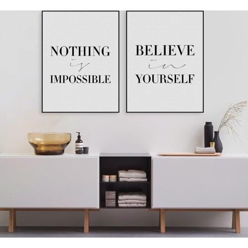 Posters Prints Nordic Style Minimalist Black And White Inspire Motivational Quotes Wall Art Pictures Home Decor Canvas Paintings