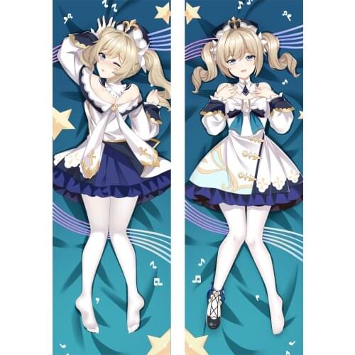 Game Genshin Impact Barbara Pillow Case 2-Side Printed Peachskin Hugging Body Pillow Case Dakimakura Barbara Costume Pillowcase