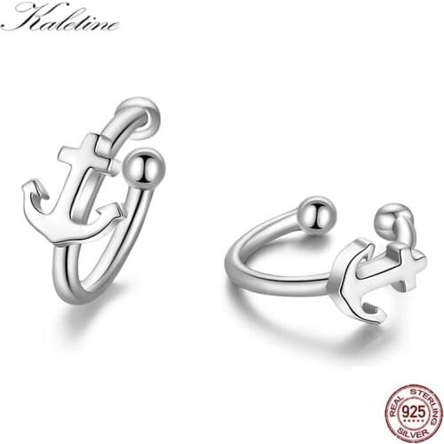 Kaletine Anchor& Cross 925 Sterling Silver Clip Earrings Without Piercing Earings Disiners Bulgaria Jewelry For Women