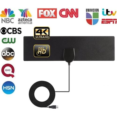50 Miles Range HDTV Indoor TV Antenna DVB-T2 ATSC HD 1080P Digital Amplifier Booster Satellite Receiver Built-in Car Antenna