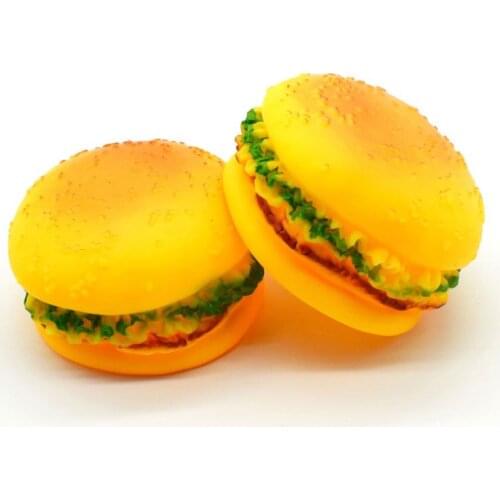 High quality rubber vocal toys Burger modeling toys Molar teeth cleaning hamburger pet toy supplies,Q86
