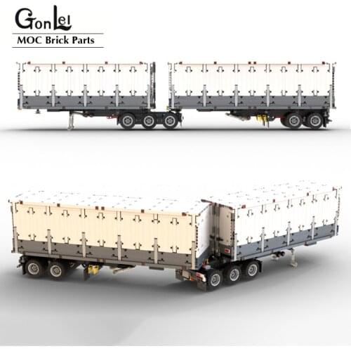 Technic Ecke MARK 20ft Full RC Container Trainer MOC 27224 Mark Anthem Tri-Drive MOD 26686 Trailer Dry van (Box) Bricks DIY Toys