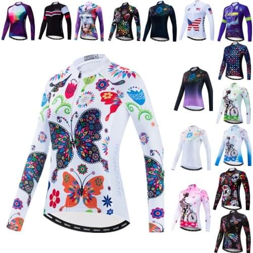 Weimostar Autumn Womens Cycling Jersey Long Sleeve Mountain Bike Clothing Maillot Ciclismo Pro Team Bicycle Jacket Tops Female