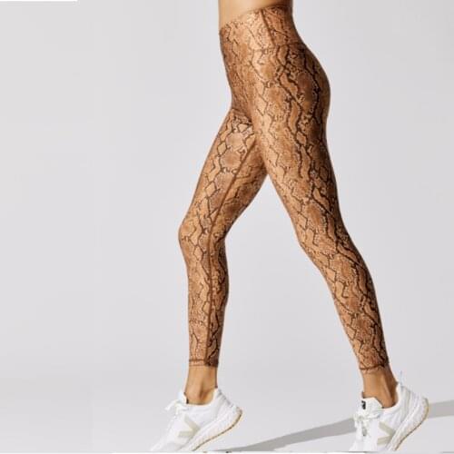 US size Snake printing leggings Women High Rise Full Length Sports Running Pants Stretchy Compression Gym Leggiings