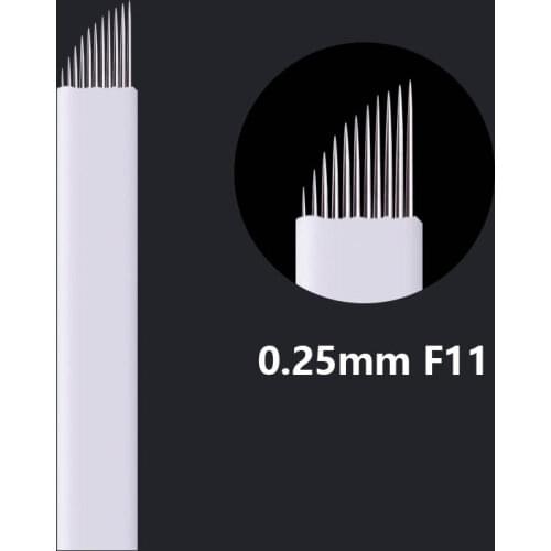 100 pcs Lamina Tebori Microblading 11 Pins Permanent Makeup Eyebrow Blade 11 Flex Bevel Needles For Embroidery Manual Tattoo Pen