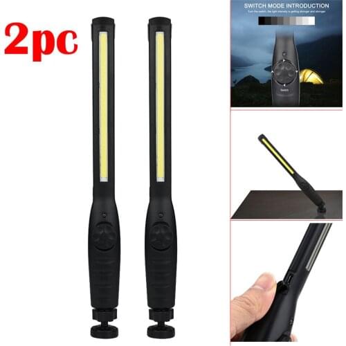 2Pcs Portable COB Flashlight Torch USB Rechargeable LED Work Light COB Hook Hanging Lamp For Car Repair Outdoor Camping New D2