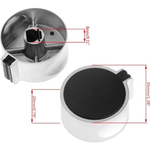 808F 2Pcs 8mm Hole Metal Gas Stove Cooker Rotary Switch Knobs Universal Replacement