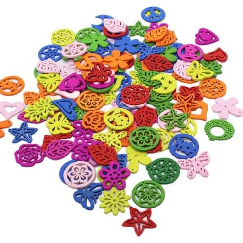 50Pcs Multicolor Dyed Sewing Wooden Buttons For Scrapbooking DIY Garment Accessories Sewing Craft Clothing 1 Holes Random Mixed