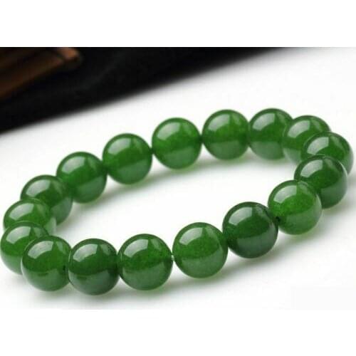 8mm Genuine Natural Green Jade Round Gemstone Beads Stretch Bracelet 7.5'' AAA